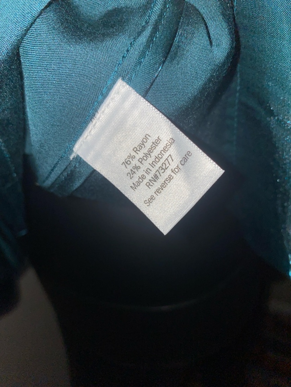 Nine West Teal Green Satin Keyhole Blouse - Picture 12 of 12